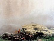 Stanislaw Witkiewicz Sheeps in the fog. china oil painting artist